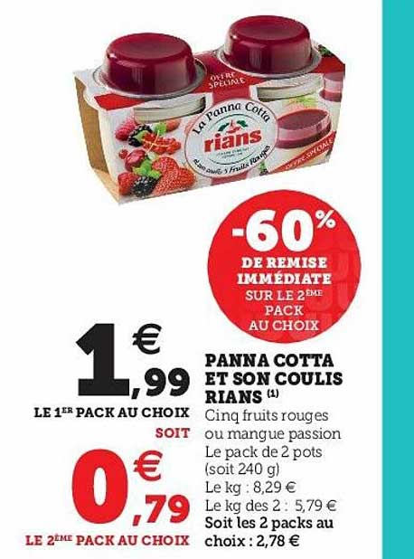 panna cotta et son coulis rians