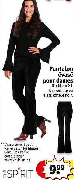pantalon évasé pour dames