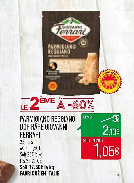 parmigiano reggiano dop râpé giovanni ferrari