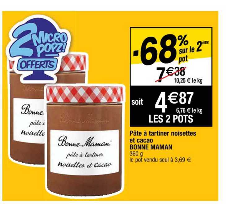 pâte à tartiner noisettes et cacao bonne maman