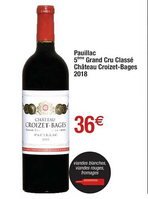 pauillac 5ème grand cru classé château croizet-bages 2018