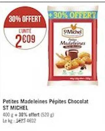 petites madeleines pépites chocolat st michel