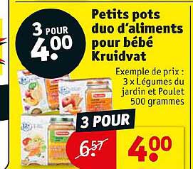 petits pots duo d'aliments pour bébé kruidvat