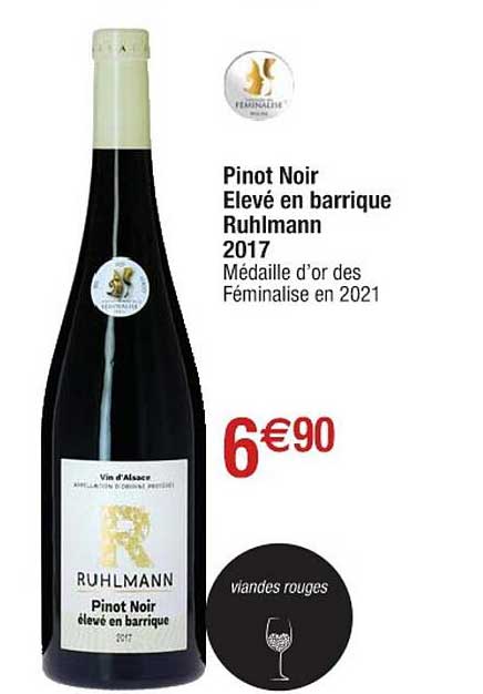 pinot noir élevé en barrique ruhlmann 2017
