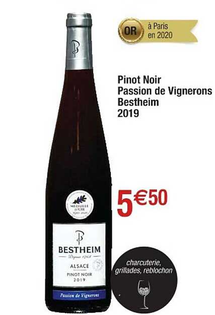 pinot noir passion de vignerons bestheim 2019