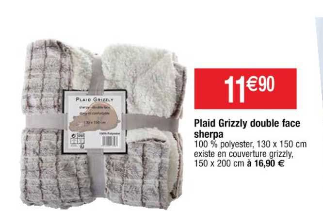 plaid grizzly double face sherpa