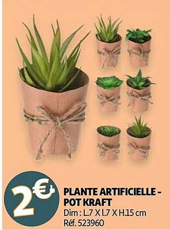 Plante Artificielle - Pot Kraft
