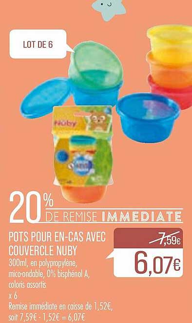 pots pour en-cas avec couvercle nuby