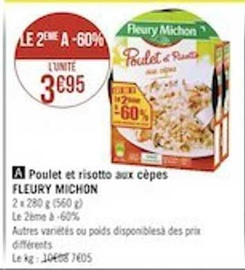 poulet et risotto aux cèpes fleury michon