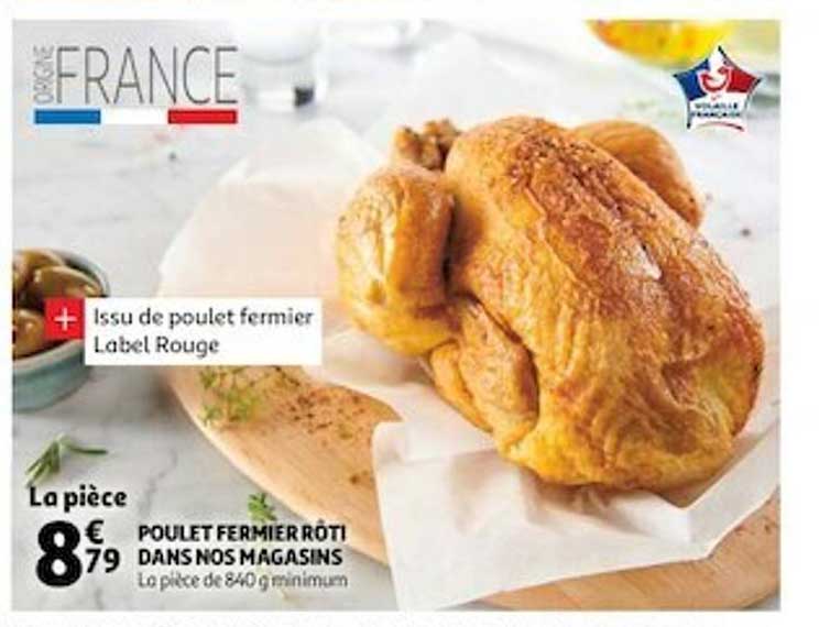poulet fermier rôti dans nos magasins