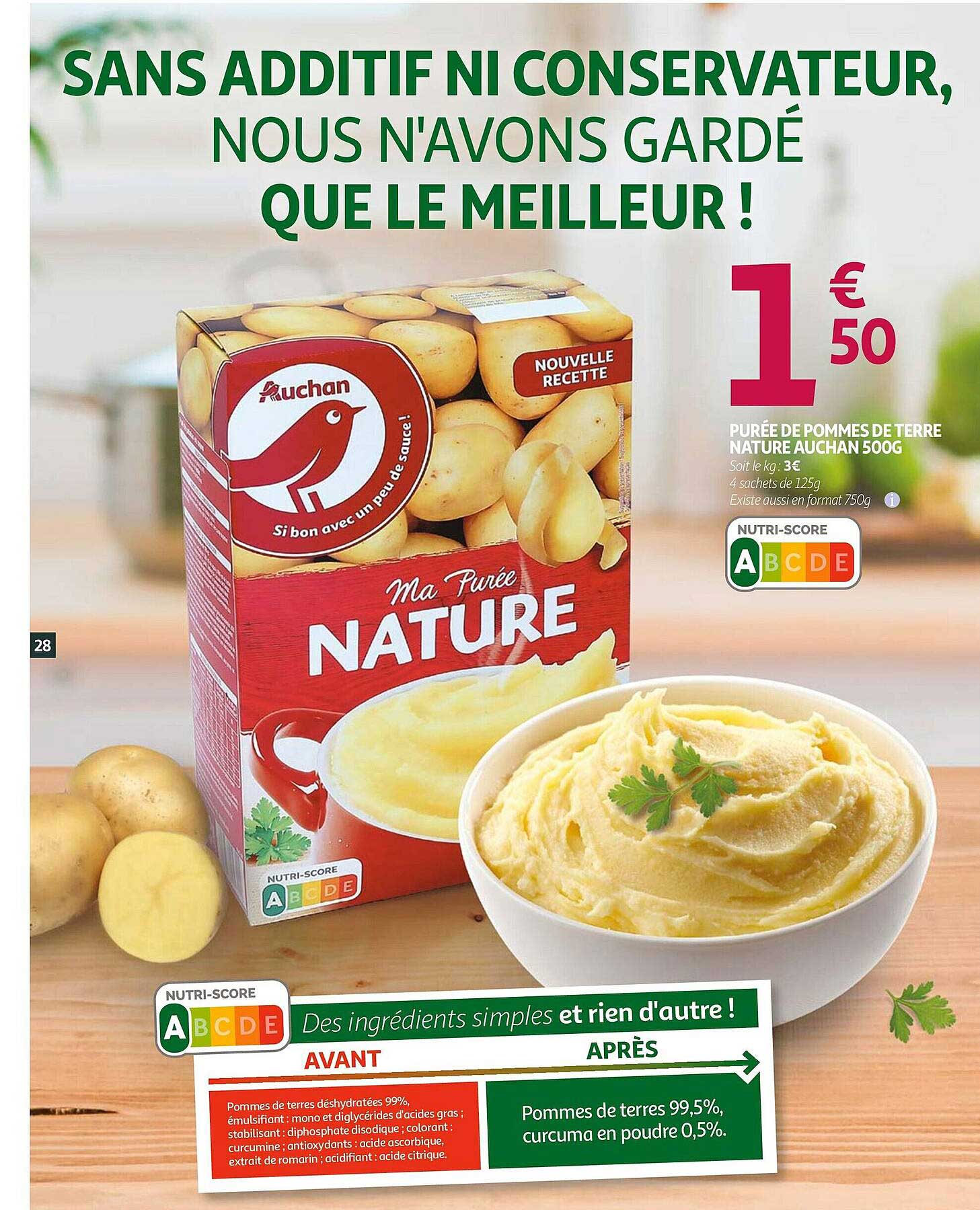 Purée De Pommes De Terre Nature Auchan