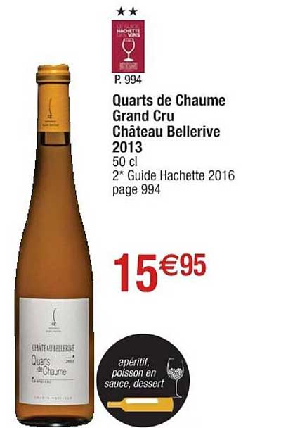 quarts de chaume grand cru château bellerive 2013