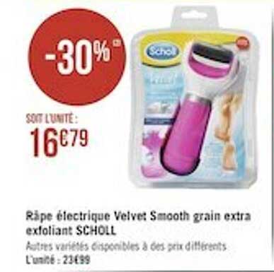 râpe électrique velvet smooth grain extra exfoliant scholl