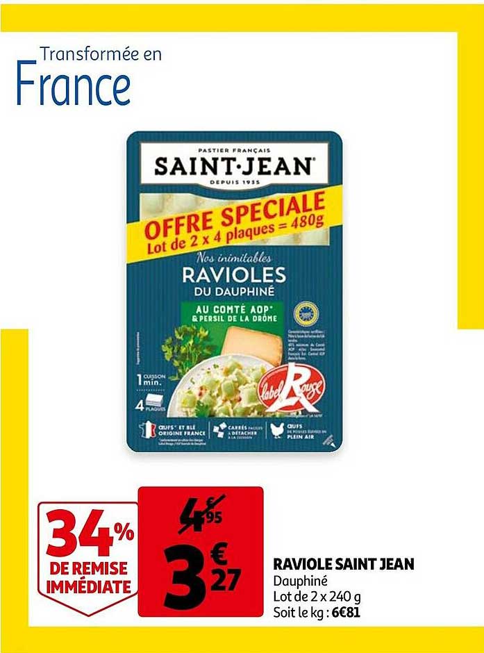 raviole sant jean 34% de remise immédiate