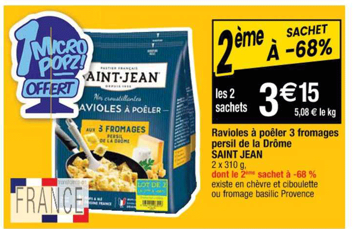 ravioles à poêler 3 fromages persil de la drôme saint jean
