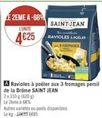 ravioles à poêler aux 3 fromages persil de la drôme saint jean