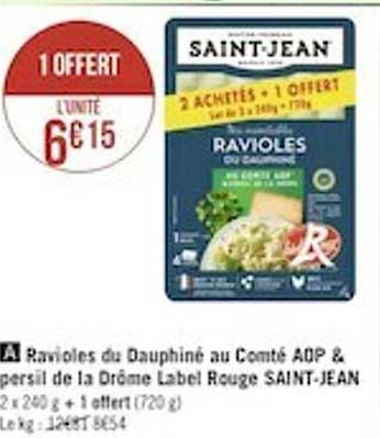 ravioles du dauphiné au comté aop & persil de la drôme label rouge saint-jean