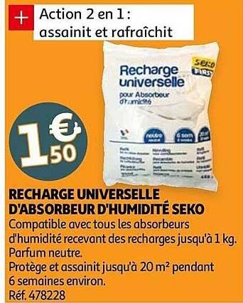 recharge universelle d'absorbeur d'humidité seko