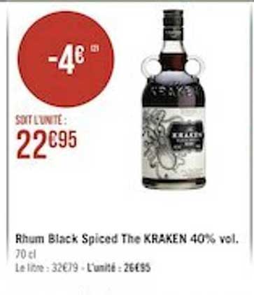rhum black spiced the kraken 40% vol.