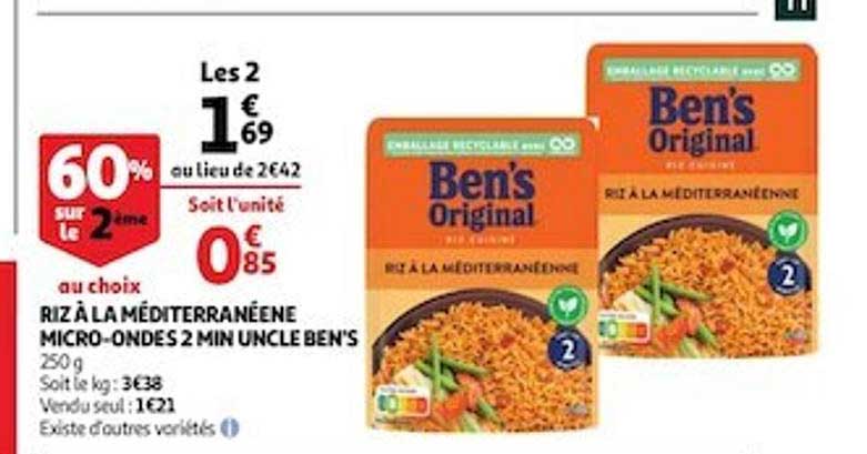 riz à la méditerranéenne micro-ondes 2 min uncle ben's