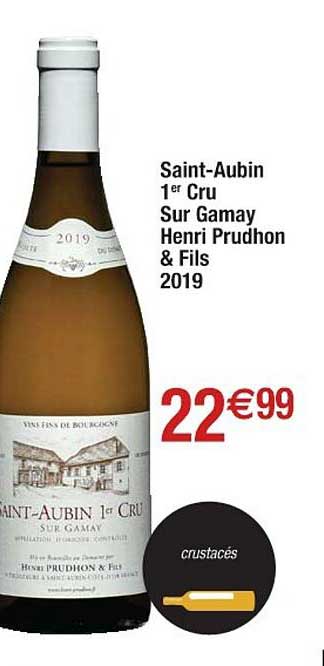 saint-aubin 1er cru sur gamay henri prudhon & fils 2019