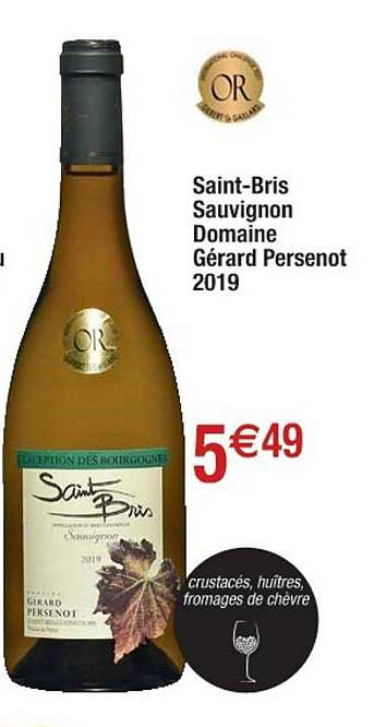 Saint-bris Sauvignon Domaine Gérard Persenot 2019