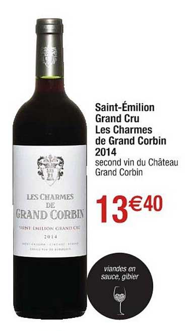 Saint-émilion Grand Cru Les Charmes De Grand Corbin 2014