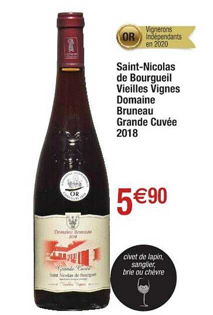 saint-nicolas de bourgueil vieilles vignes domaine bruneau grande cuvée 2018