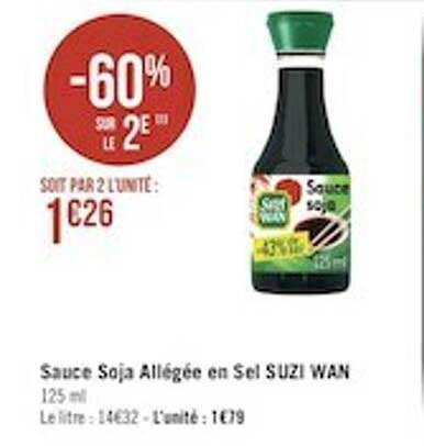 sauce soja allégée en sel suzi wan