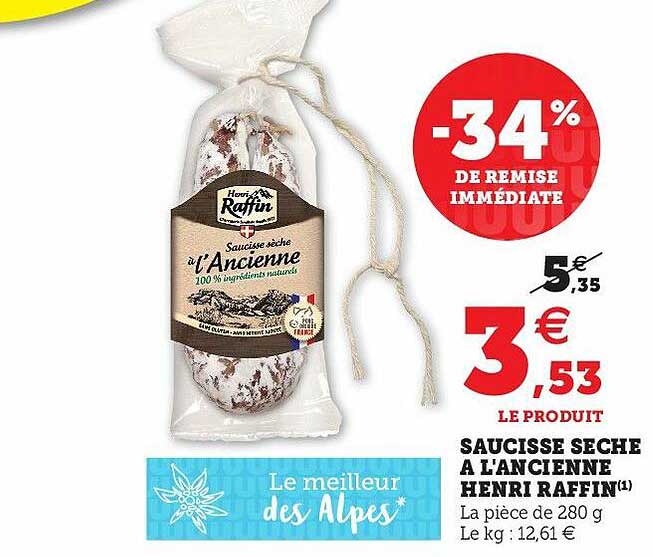 saucisse sèche à l'ancienne henri raffin