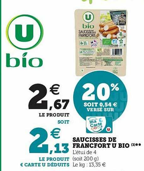 Saucisses De Francfort U Bio