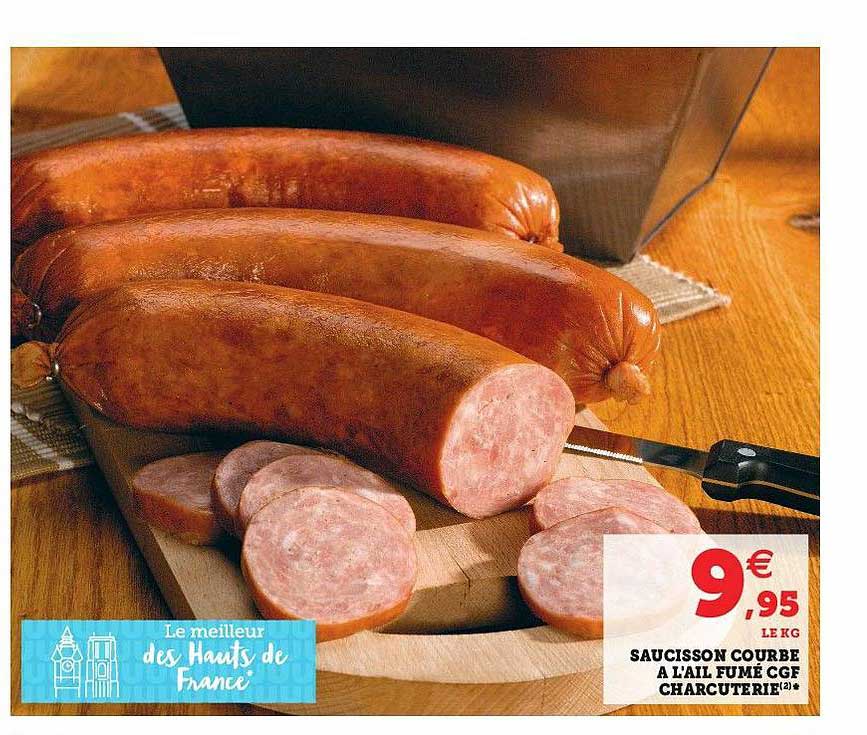 saucisson courbe à l'ail fumé cgf charcuterie