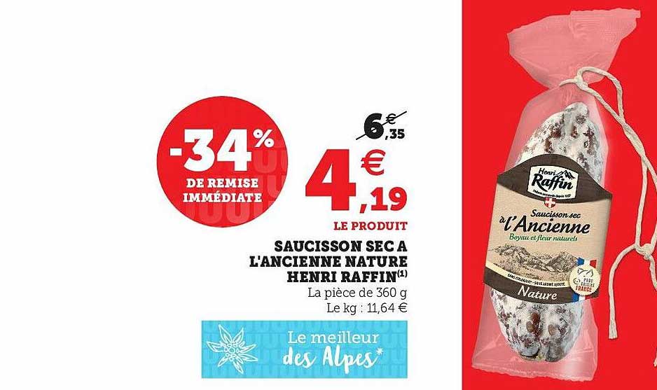 saucisson sec à l'ancienne nature henri raffin