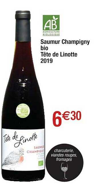 saumur champigny bio tête de linotte 2019