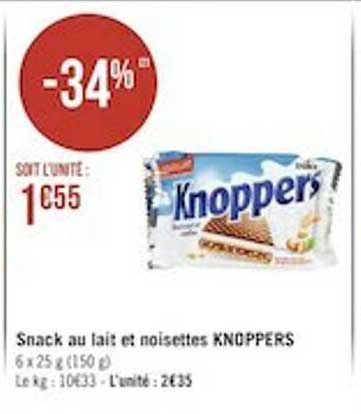 Snack Au Lait Et Noisettes Knoppers