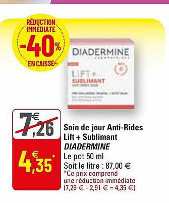 soin de jour anti-rides lift+ sublimant diadermine
