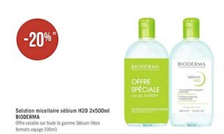 Solution Micellaire Sébiu H20 5 X 500 M Bioderma