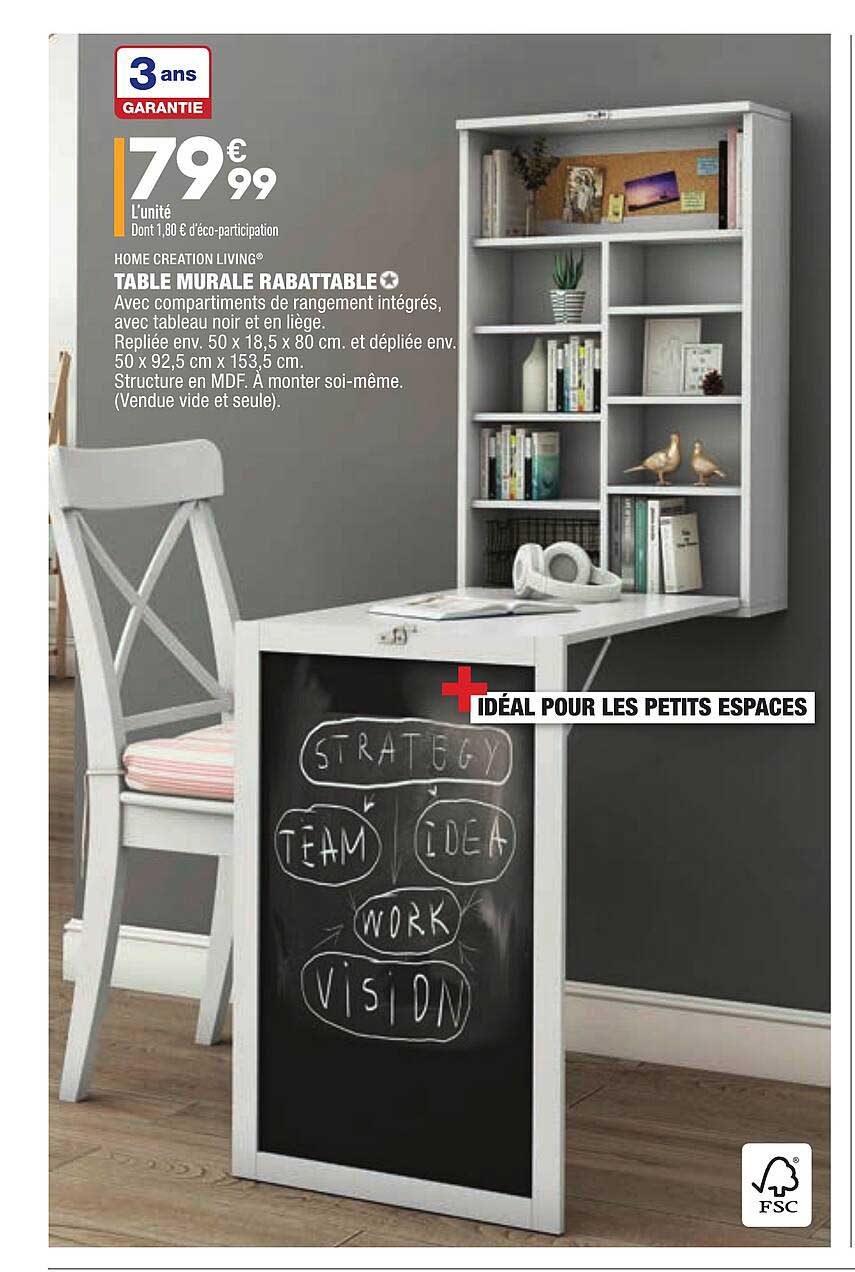 table murale rabattable home creation living
