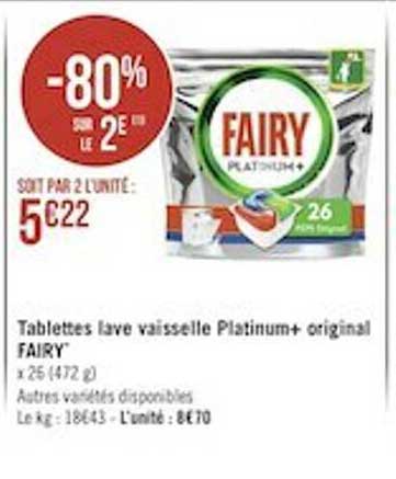tablettes lave vaisselle platinum+ original fairy