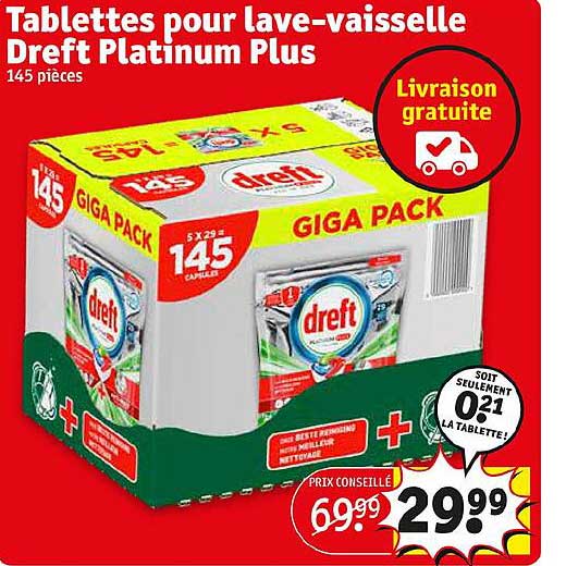 Tablettes Pour Lave-vaisselle Dreft Platinum Plus