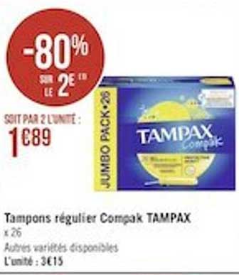 Tampons Régulier Compak Tampax