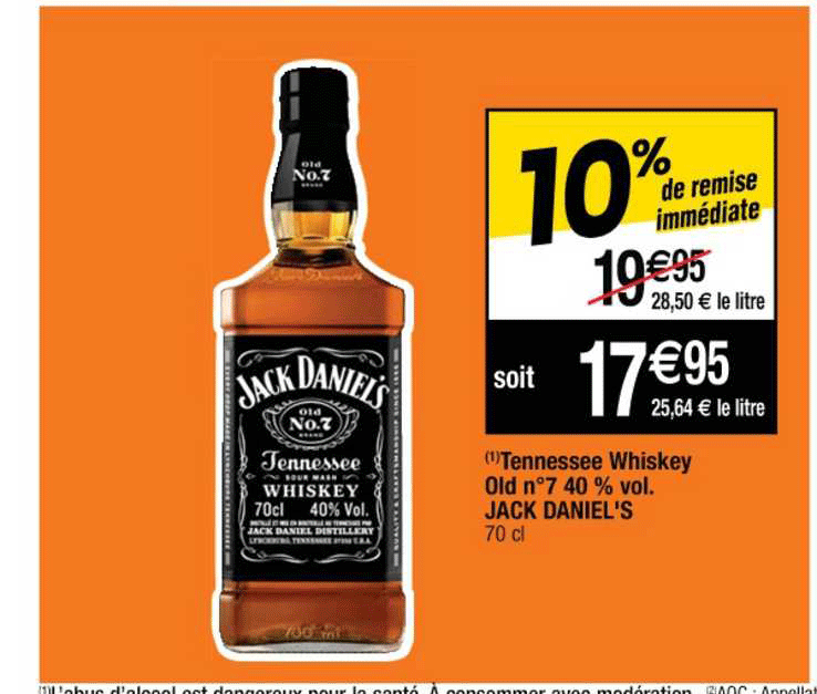 tennessee whiskey old n°7 40% vol. jack daniel's