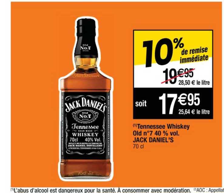 tennessee whiskey old n°7 40% vol. jack daniel's