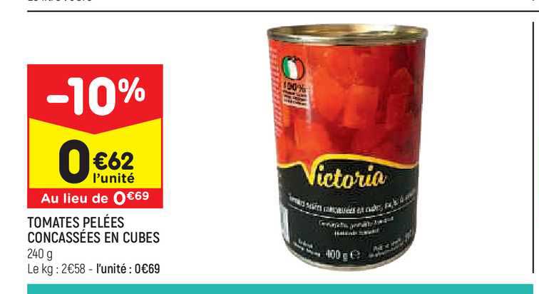 tomates pelées concassées en cubes