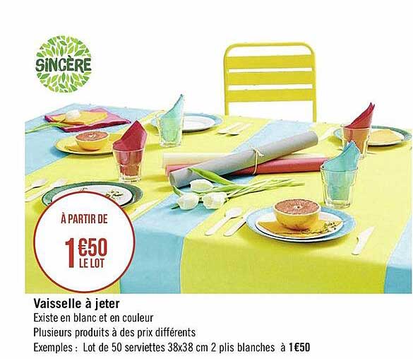 vaisselle à jeter