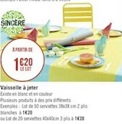 vaisselle à jeter sincère