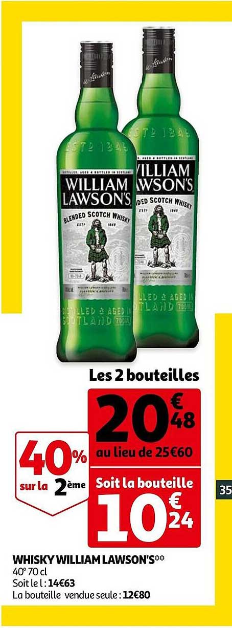 whisky willliam lawson's 40% sur la 2ème