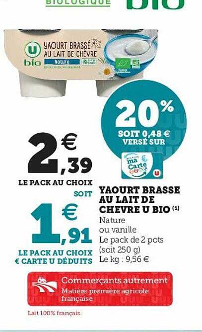Yaourt Brassé Au Lait De Chèvre U Bio