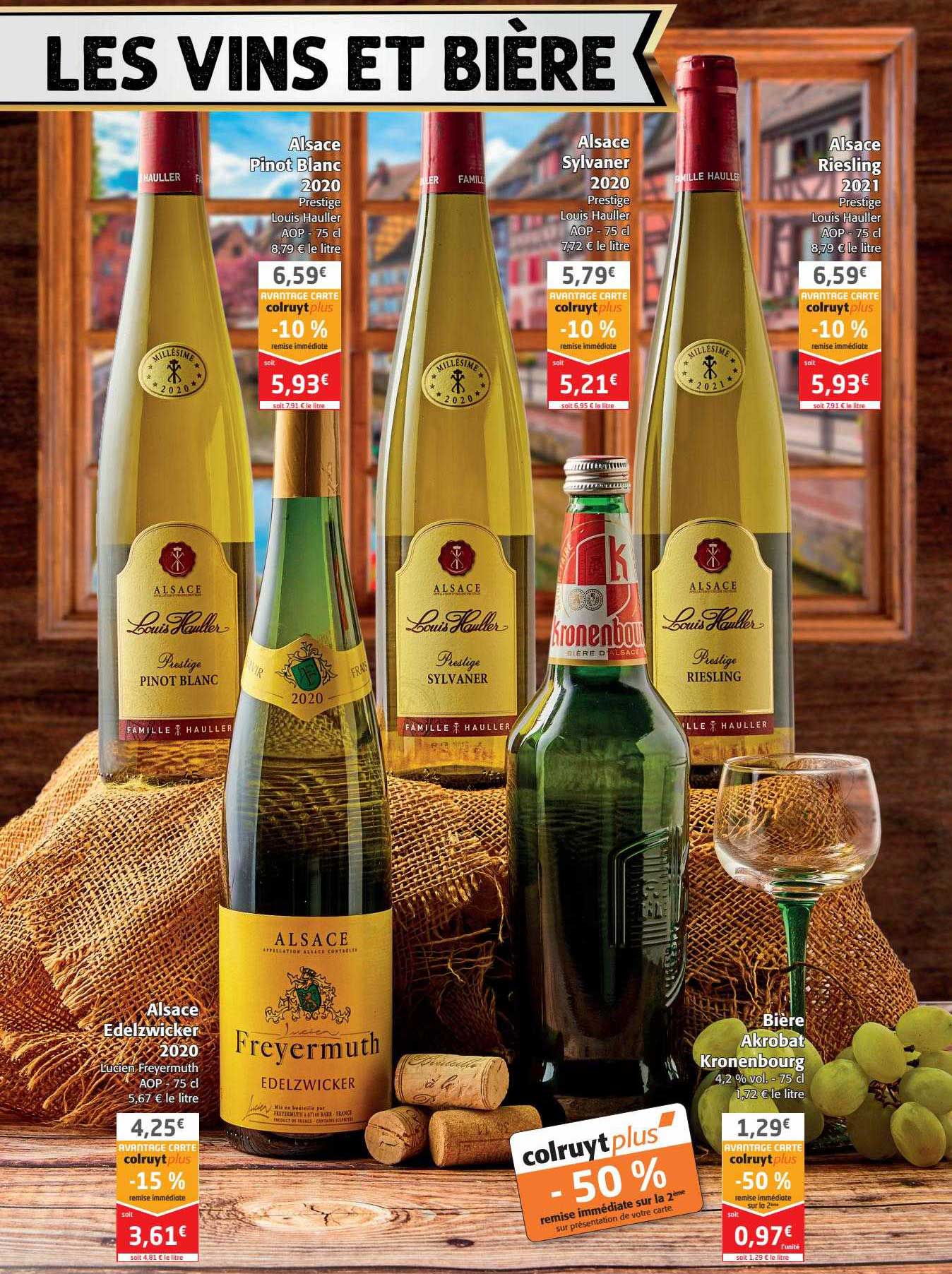 alsace pinot blanc 2020, alsace sylvaner 2020, alsace riesling 2021, alsace edelzwicker 2020, bière akrobat kronenbourg