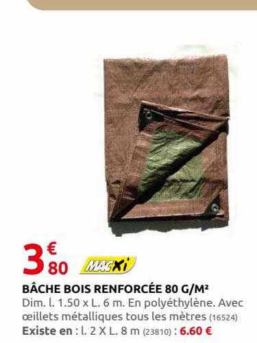 Bâche Bois Renforcée 80 G-m² Macxi